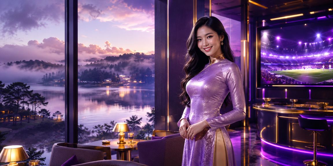 Người dùng xem kèo bóng đá tại Đà Lạt trong trang phục áo dài truyền thống